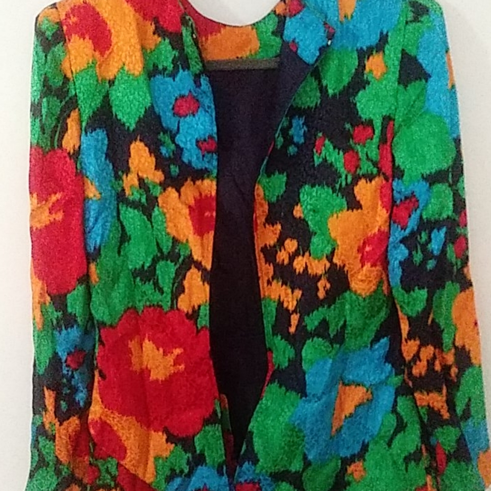 Wayne Kastning for Helga  Floral Dress Vintage Long Sleeves Rare - Picture 11 of 15